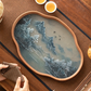 Simple Bamboo Wood Glass Serving Tray / Ruchi