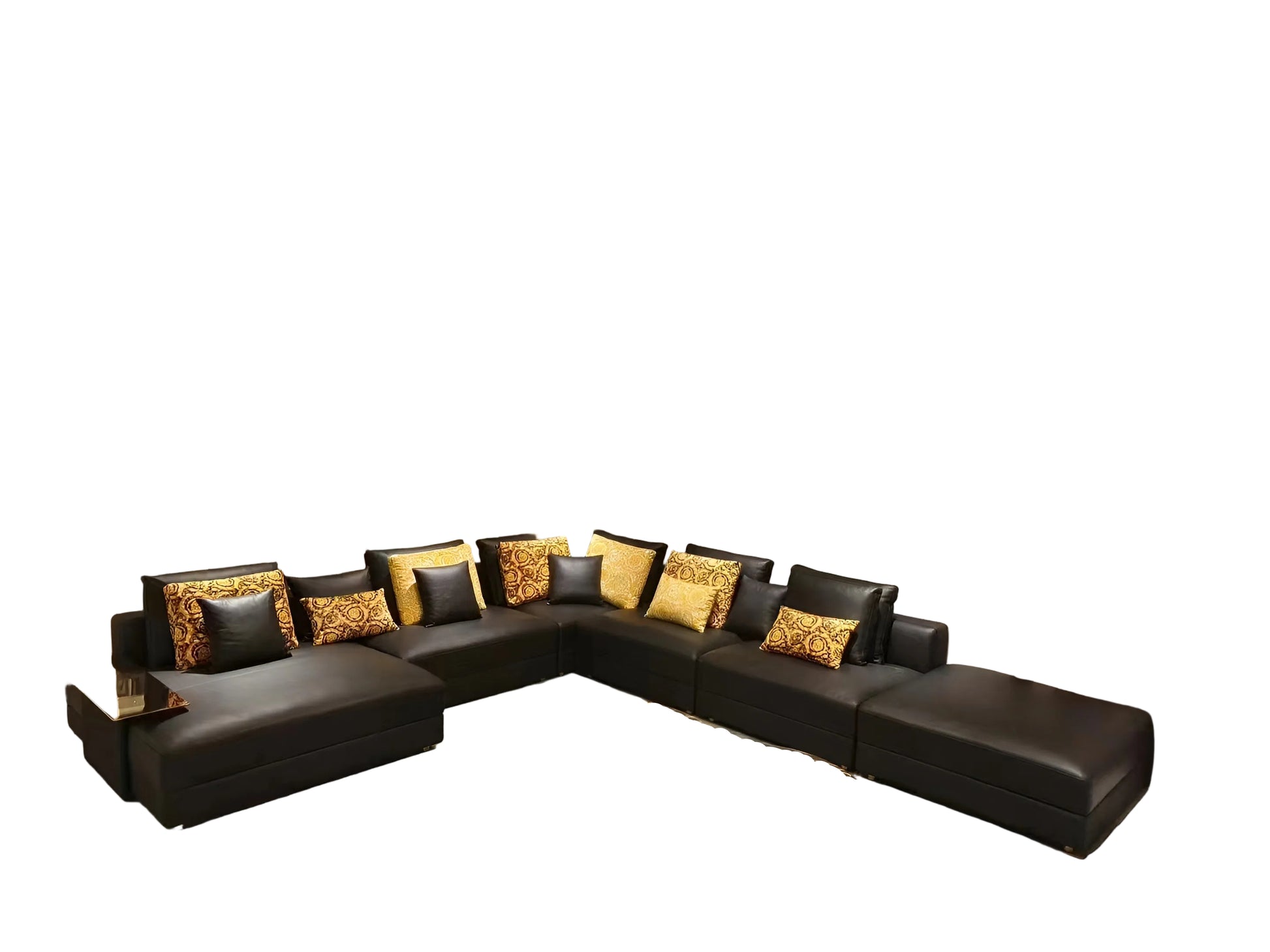 Spacious Leather Modular Sectional Sofa With Chaise / Ruchi