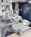 U-Shaped LED Leather Sectional Sofa With Chaise / Ruchi