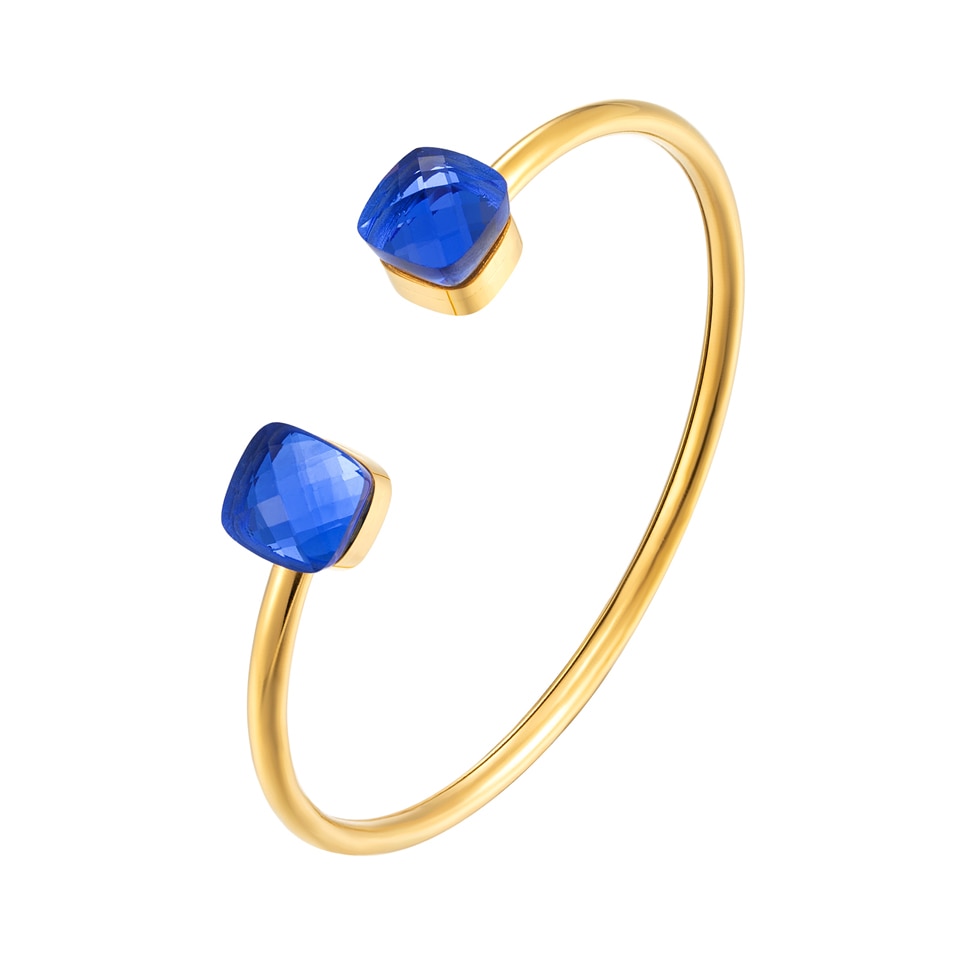 Colorful Inlay Crystal Metal Cuff Bracelet For Women / Ruchi