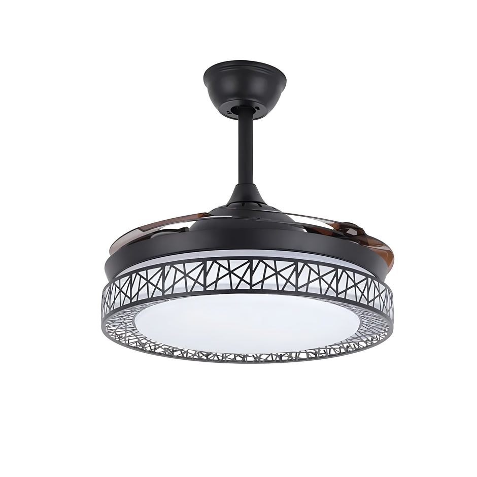 Retractable Ceiling Fan With Light And Remote / Ruchi