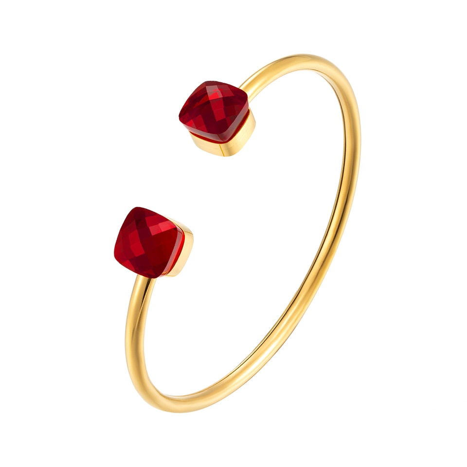 Colorful Inlay Crystal Metal Cuff Bracelet For Women / Ruchi