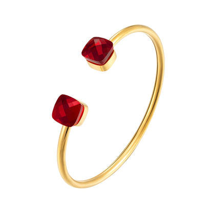 Colorful Inlay Crystal Metal Cuff Bracelet For Women / Ruchi