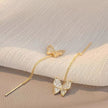 Butterfly Pendant Golden Metal Stud Chain Earrings / Ruchi