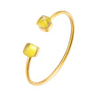 Square Crystal Metal Open Cuff Bracelet / Ruchi