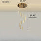 Contemporary Glitzy Crystal Bar Design Golden LED Chandelier / Ruchi