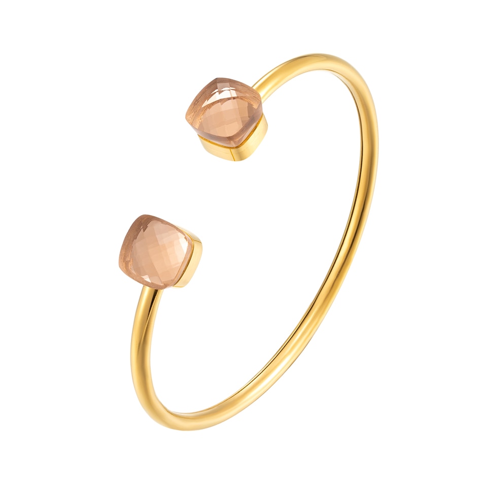 Colorful Inlay Crystal Metal Cuff Bracelet For Women / Ruchi