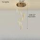 Contemporary Glitzy Crystal Bar Design Golden LED Chandelier / Ruchi