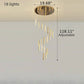 Contemporary Glitzy Crystal Bar Design Golden LED Chandelier / Ruchi