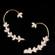 Leaf Design Cubic Zirconia Metal Earrings / Ruchi