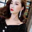 Long Tassel Waterdrop Rhinestone Metal Earrings / Ruchi