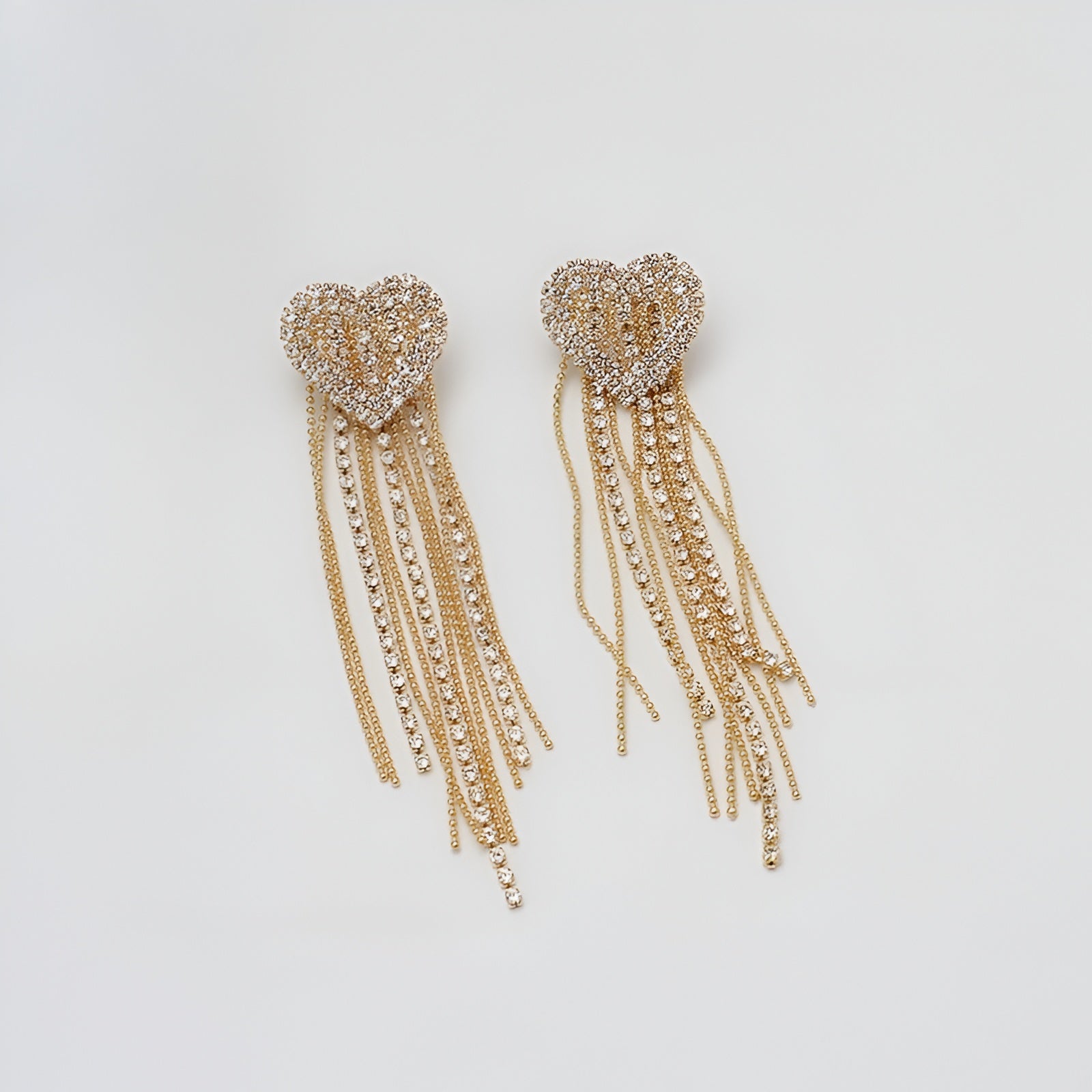 Love Heart Shape Crystal Metal Earrings / Ruchi 