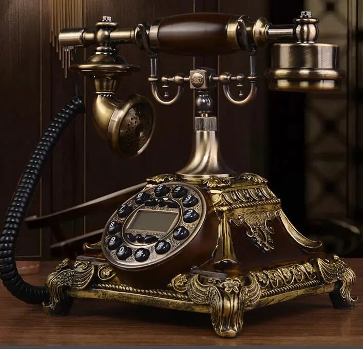 Carved Vintage Rotary Dial Phone / Ruchi