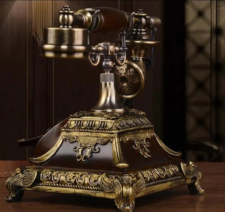 Carved Vintage Rotary Dial Phone / Ruchi