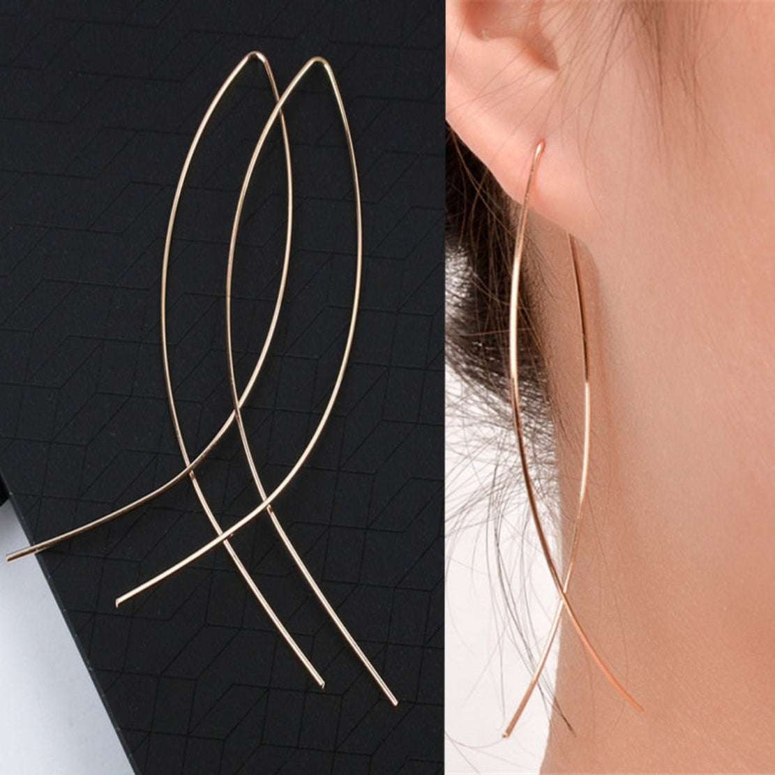 Fish Design Metal Wire Hook Earrings / Ruchi