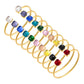 Elegant Inlay Square Crystal Metal Open Cuff Bangle / Ruchi