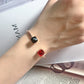 Elegant Inlay Square Crystal Metal Open Cuff Bangle / Ruchi