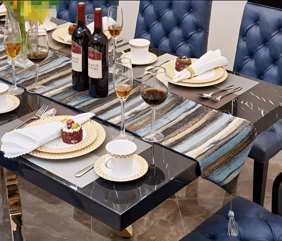 90-Inch Magnificent Marble Top Dining Table / Ruchi