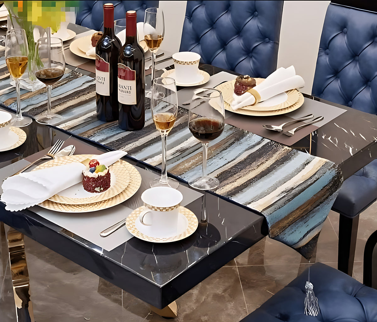 90-Inch Magnificent Marble Top Dining Table / Ruchi