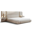 Modern Leather Platform Bed With Headboard / Ruchi