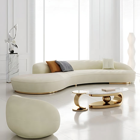Affluent Curvy Fabric Upholstered Combination Sofa Set / Ruchi 