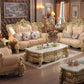 European Design Enchanting Button-Tufted Leather Sofa Set / Ruchi