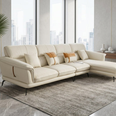 Modern L-Shape Genuine Leather Sectional Sofa / Ruchi 
