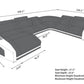 Contemporary Diamond Design Backrest LED Ensemble Leather Sectional Sofa / Ruchi