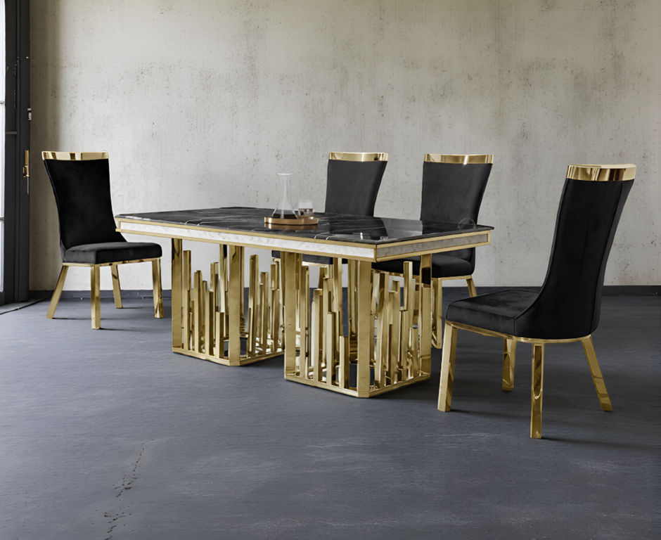 Shiny Marble Dining Table Set / Ruchi