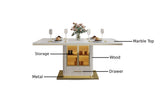 Marble Top Modern Dining Table Set For 6 / Ruchi