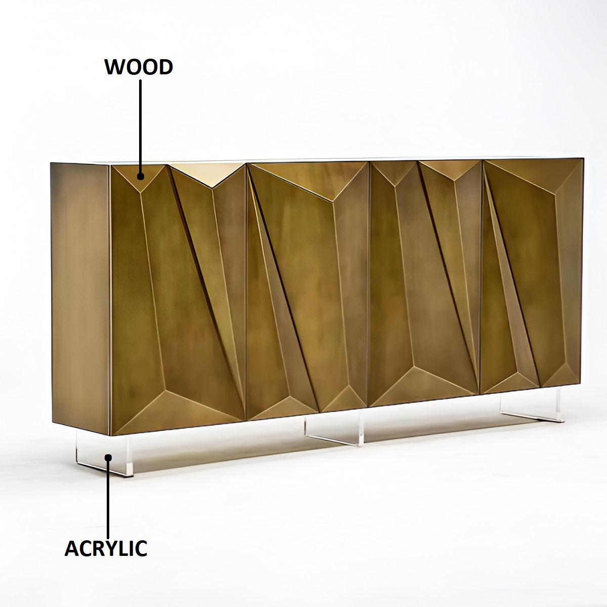 Geometric Design Modern Wooden Buffet Table / Ruchi