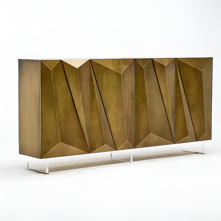 Geometric Design Modern Wooden Buffet Table / Ruchi