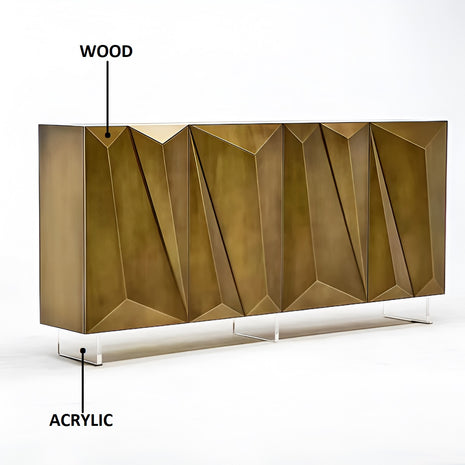 Geometric Design Modern Wooden Buffet Table