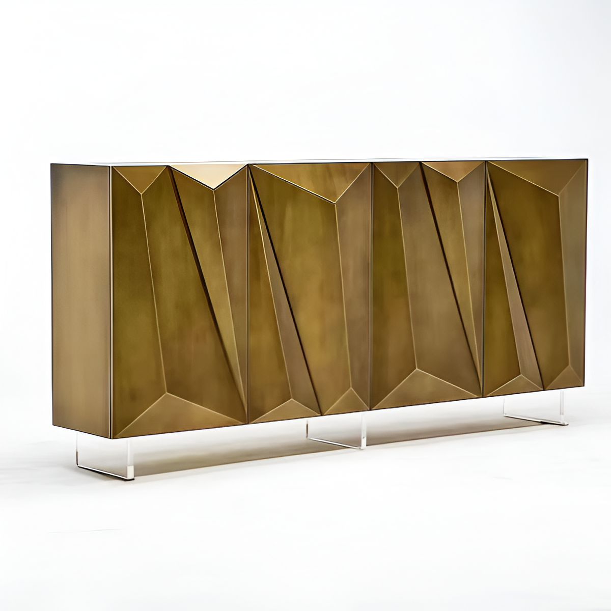 Geometric Design Modern Wooden Buffet Table
