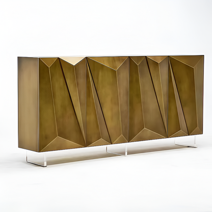 Geometric Design Modern Wooden Buffet Table