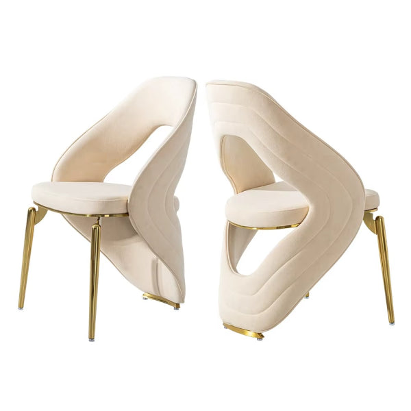 Microfiber Fabric Dining Chairs Set Of 2 / Ruchi