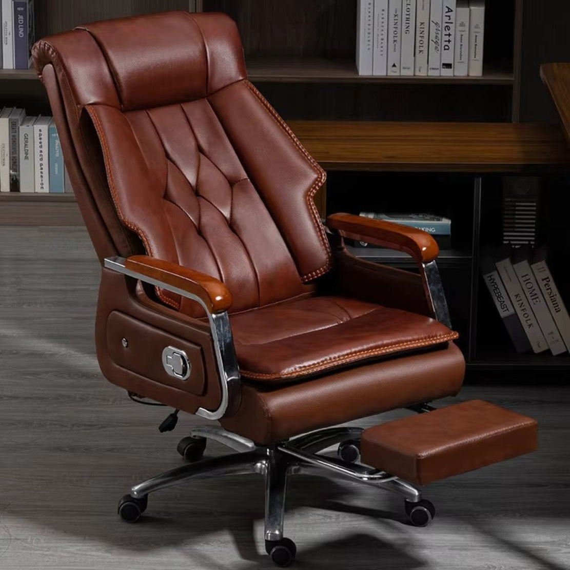 Ergonomic Reclining Leather Office Chair