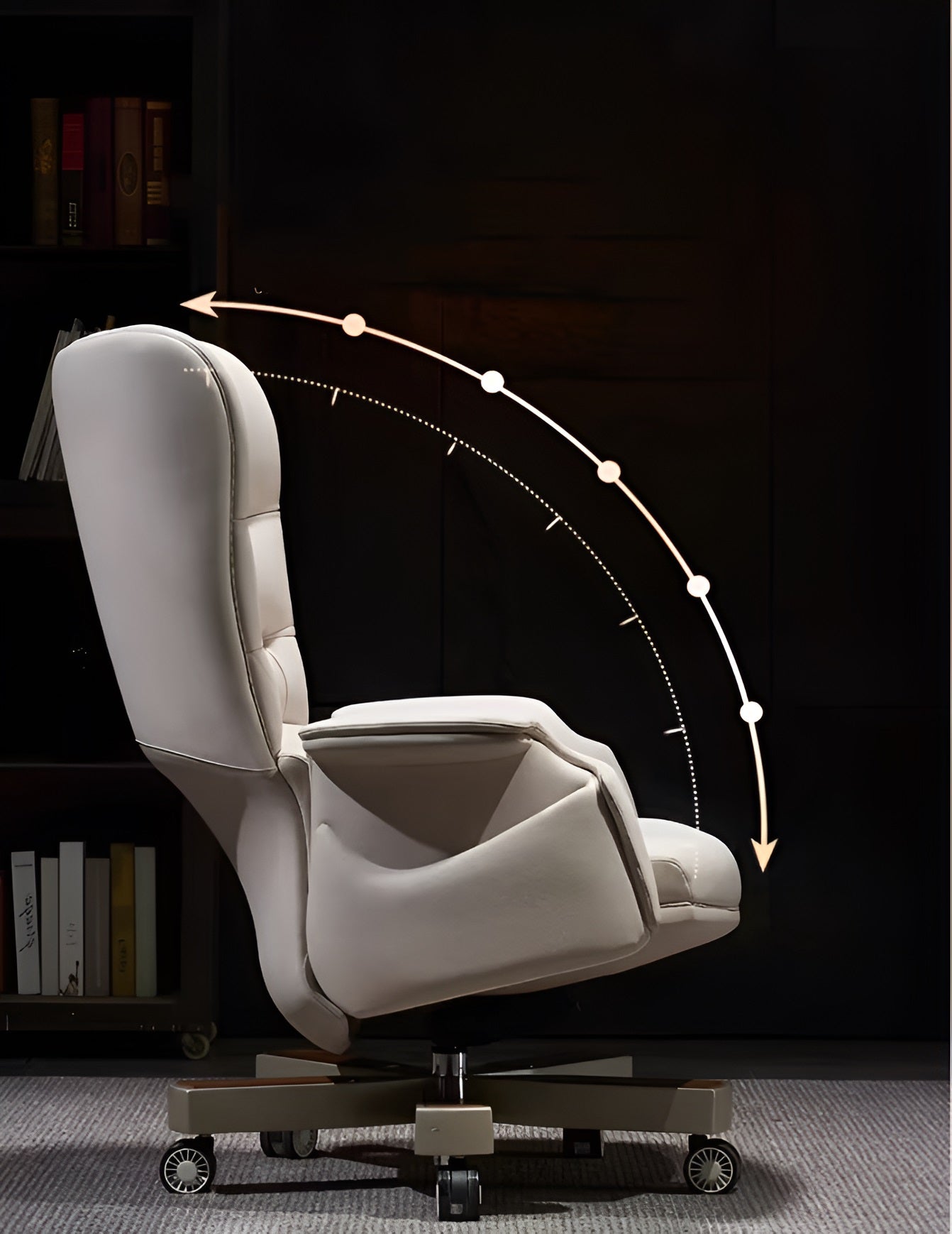 Modern Reclining Leather Ergonomic Office Chair / Ruchi