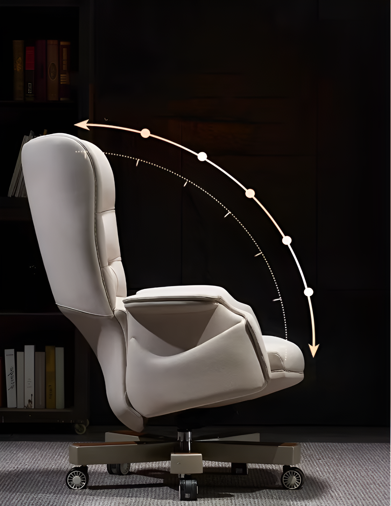 Modern Reclining Leather Ergonomic Office Chair / Ruchi