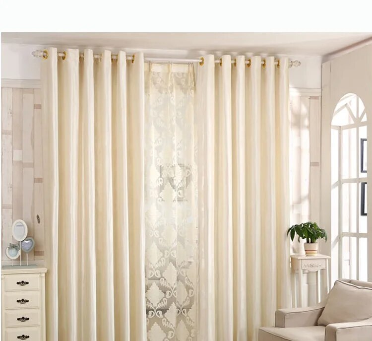 Decorative High Grade Velvet Fabric Tulle Window Curtain / Ruchi