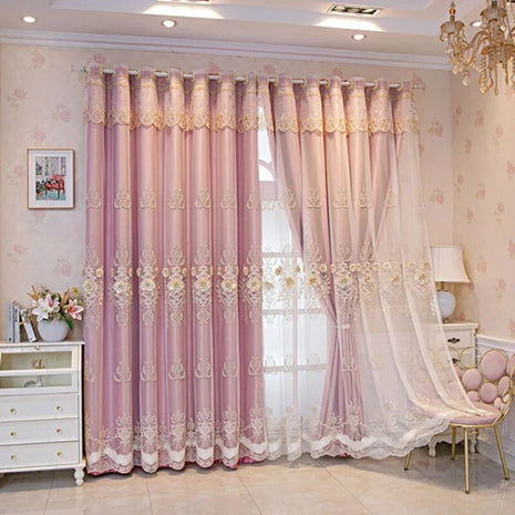 Polyester Fabric Window Curtain For Living Room / Ruchi