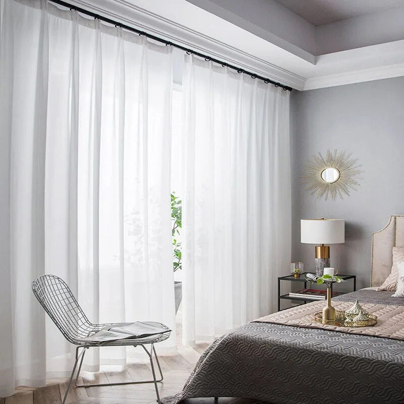Decorative High Grade Velvet Fabric Tulle Window Curtain / Ruchi