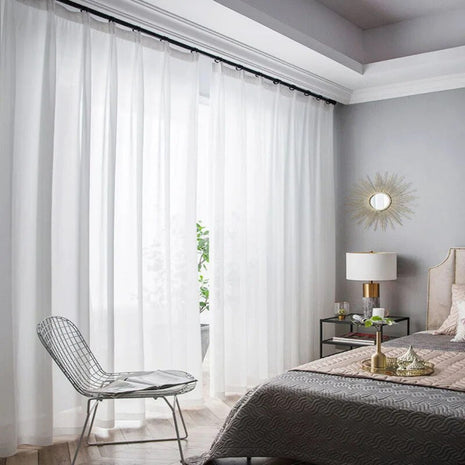 Decorative High Grade Velvet Fabric Tulle Window Curtain / Ruchi