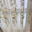 Fabric Window Curtains For Bedroom With 3D Flowers / Ruchi