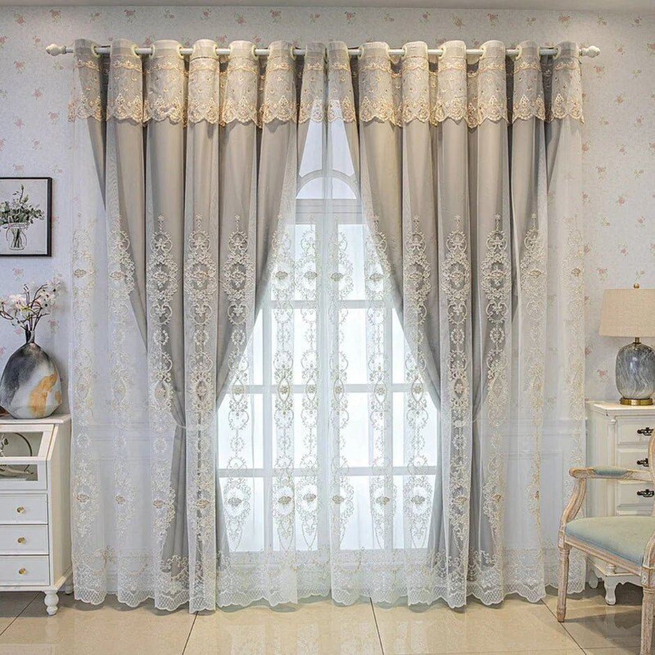 Fabric Embroidered Tulle Curtain Pattern / Ruchi