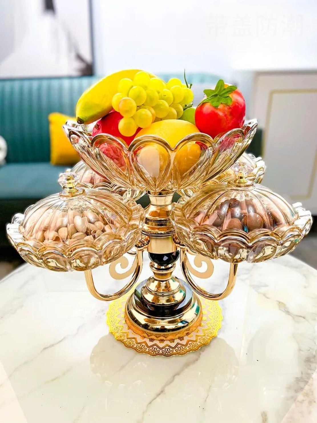 Modern Fruit Stand With 5 Bowls For Counter / Ruchi