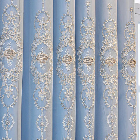 Embroidered Tulle Window Curtain For Bedroom / Ruchi