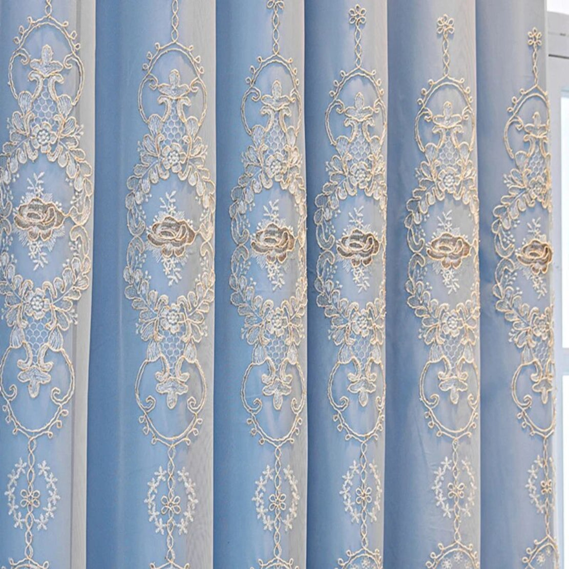 Fabric Embroidered Tulle Curtain Pattern / Ruchi