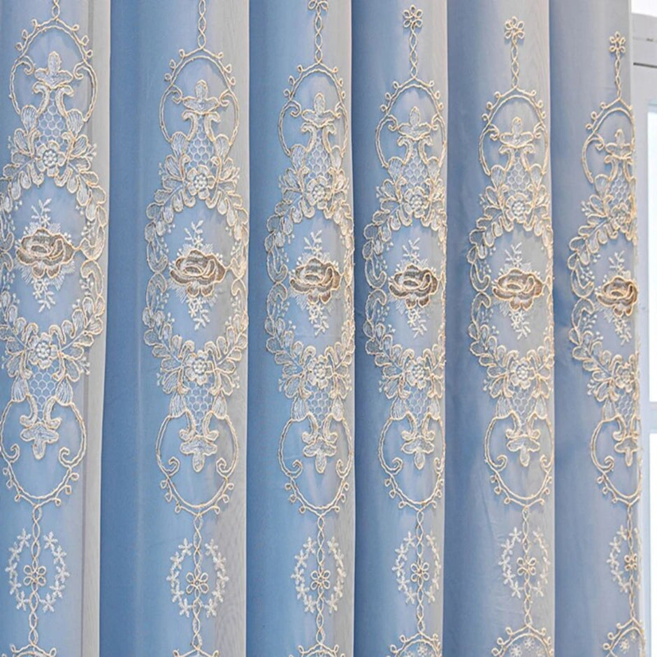 Fabric Embroidered Tulle Curtain Pattern / Ruchi