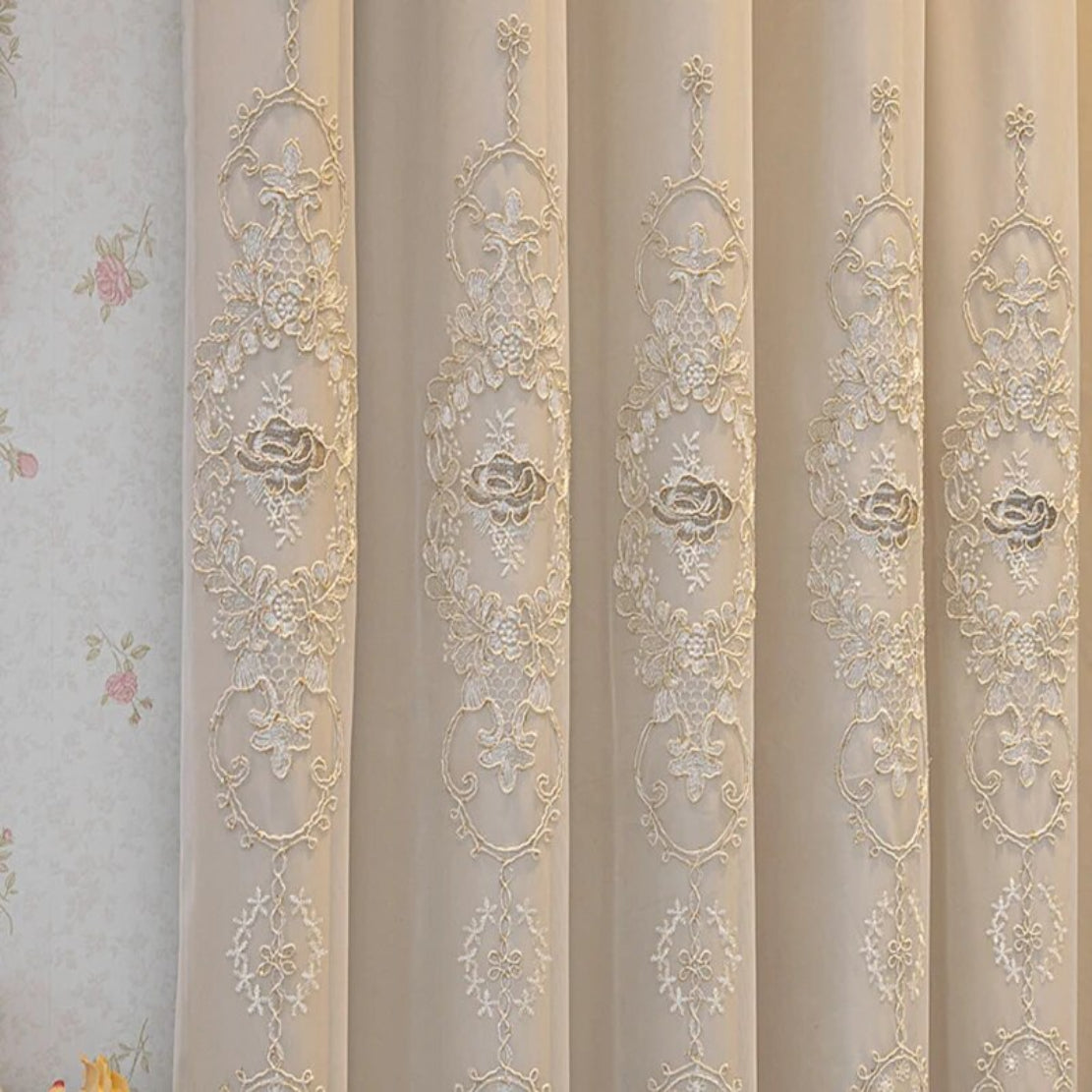 Fabric Embroidered Tulle Curtain Pattern / Ruchi